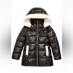Michael Kors Girl’s Black Hooded Stadium Length Puffer Jacket Youth